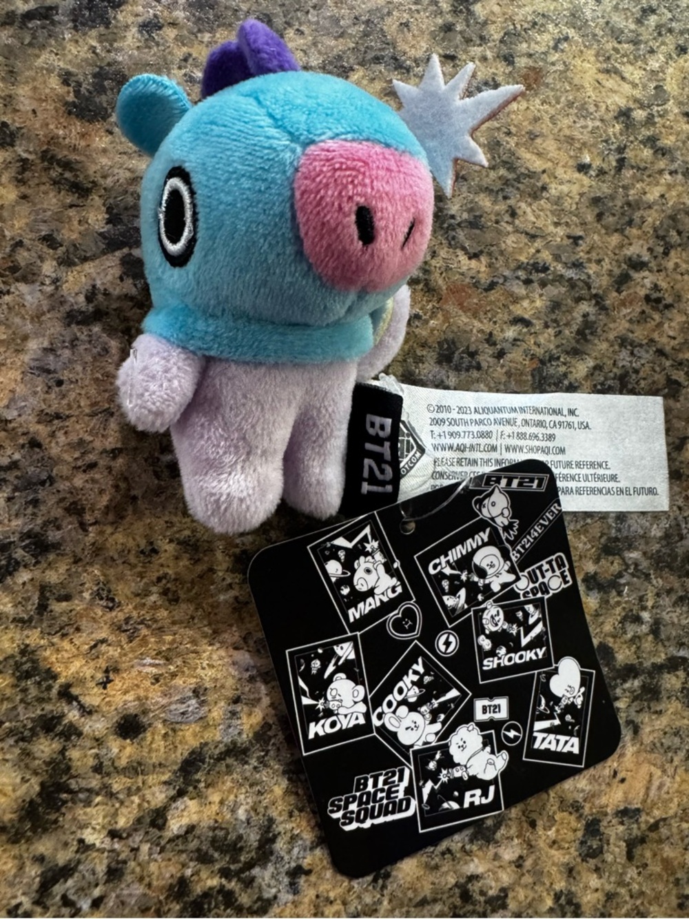 BT21 Mang Plush Keychain - Turquoise, Pink, Lavender